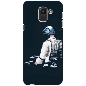 Силиконовый чехол с картинкой "Герой Pubg" на Samsung Galaxy J6 2018, J600F (В экиперовке)