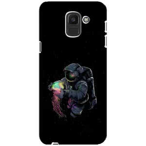 Силіконовый Чохол з принтом "Космонавти" на Samsung Galaxy J6 2018, J600F (В руках земля)