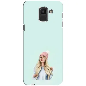Силіконовый Чохол на Samsung Galaxy J6 2018, J600F з картинкой Модных девушек (В шапці)