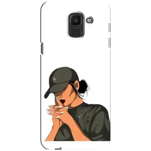 Силіконовый Чохол на Samsung Galaxy J6 2018, J600F з картинкой Модных девушек (У зеленому)