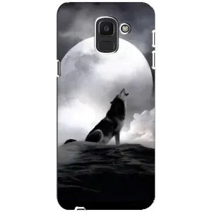 Чехол с Волком на Samsung Galaxy J6 2018, J600F (Волк и луна)