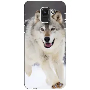 Чехол с Волком на Samsung Galaxy J6 2018, J600F (Волк на снегу)