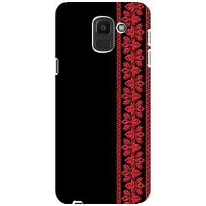 Силиконовый Чехол на Samsung Galaxy J6 2018, J600F с картинкой Вышиванки (Вышиванка на черном)