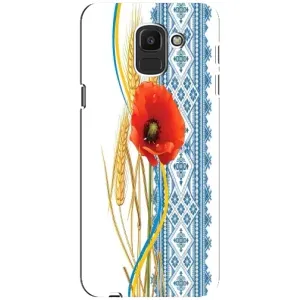 Силиконовый Чехол на Samsung Galaxy J6 2018, J600F с картинкой Вышиванки (Вышиванка с цветком)