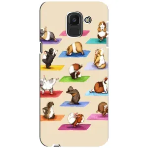 Чехол с Прикольным принтом на Samsung Galaxy J6 2018, J600F (Ёга свинок)