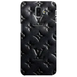 Текстурный Чехол Louis Vuitton для Самсунг J6 Плюс (2018) (Черный ЛВ)