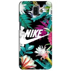 Силиконовый Чехол на Samsung Galaxy J6 Plus, J6 Plus, J610 с картинкой Nike (Цветочный Nike)