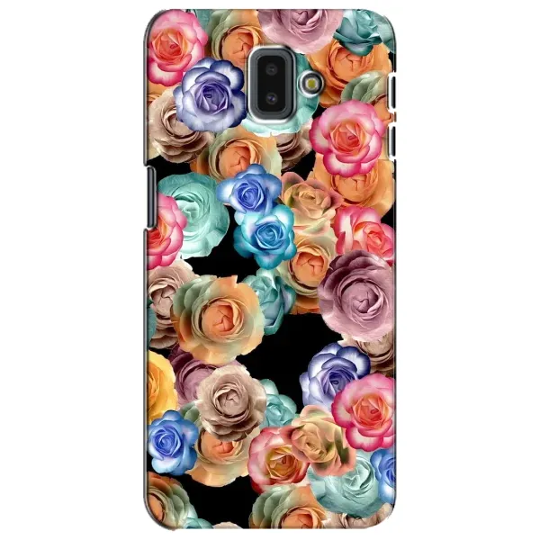 Чехол с рисунком «Цветы на черном» для Samsung Galaxy J6 Plus 2018 (J610) Чехол с рисунком «Цветы на черном» для Samsung Galaxy J6 Plus 2018 (J610)