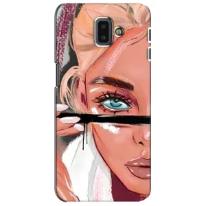 Силиконовый Чехол на Samsung Galaxy J6 Plus, J6 Plus, J610 с картинкой Стильных Девушек (Девушка и ресницы)