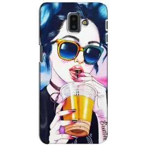 Чехол с картинкой Модные Девчонки Samsung Galaxy J6 Plus, J6 Plus, J610 (Девушка с коктейлем)