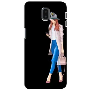 Чехол с картинкой Модные Девчонки Samsung Galaxy J6 Plus, J6 Plus, J610 (Девушка со смартфоном)