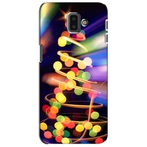 Чехол Новогодняя Елка на Samsung Galaxy J6 Plus, J6 Plus, J610 (Гирлянды)
