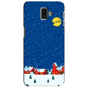 Силиконовый бампер на рождество для Samsung Galaxy J6 Plus, J6 Plus, J610 (Город в снегу)