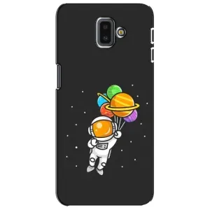Силіконовый Чохол з принтом "Космонавти" на Samsung Galaxy J6 Plus, J6 Plus, J610 (Космонавт з кульками)
