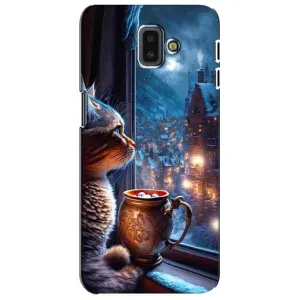Чехлы на Новый Год Samsung Galaxy J6 Plus, J6 Plus, J610 (Кот новогодний)
