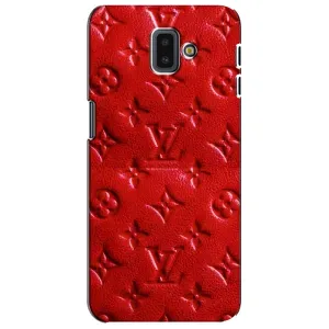 Текстурный Чехол Louis Vuitton для Самсунг J6 Плюс (2018) (Красный ЛВ)