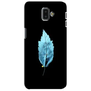 Чохол з картинками на чорному фоні для Samsung Galaxy J6 Plus, J6 Plus, J610 (Листя)