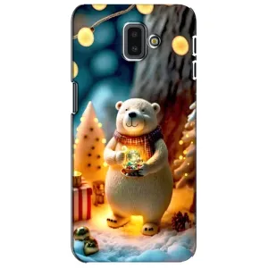 Чехлы на Новый Год Samsung Galaxy J6 Plus, J6 Plus, J610 (Новогодний ведмеженок)