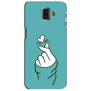 Чохол (Знак сердечка) для Samsung Galaxy J6 Plus, J6 Plus, J610 (Сердечко на бірюзовому)