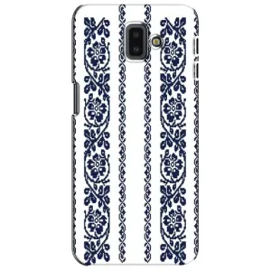 Силиконовый Чехол на Samsung Galaxy J6 Plus, J6 Plus, J610 с картинкой Вышиванки (Синяя вышиванка)
