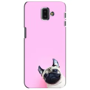 Бампер для Samsung Galaxy J6 Plus, J6 Plus, J610 з картинкою "Песики" (Собака на рожевому)