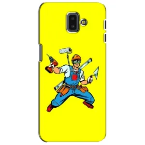Силиконовый бампер (Работники) на Samsung Galaxy J6 Plus, J6 Plus, J610 (Строитель)