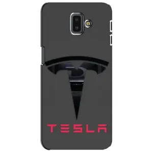 Силиконовый бампер с картинкой машины на Samsung Galaxy J6 Plus, J6 Plus, J610 (Logo TESLA)