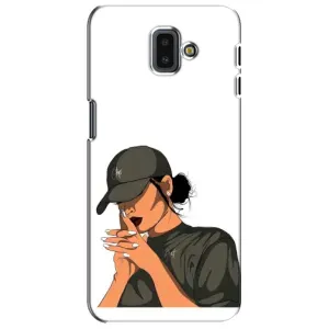 Силиконовый Чехол на Samsung Galaxy J6 Plus, J6 Plus, J610 с картинкой Стильных Девушек (В зеленом)