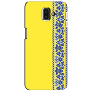 Силиконовый Чехол на Samsung Galaxy J6 Plus, J6 Plus, J610 (Вышиванка на желтом)