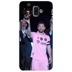 Чехлы Лео Месси в Майами на Samsung Galaxy J6 Plus, J6 Plus, J610 (Золотой мяч Месси)
