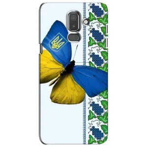 Чехол с Украинской символикой на Самсунг J8 (2018) (Бабочка)
