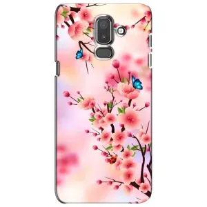 Чехол с принтом САКУРЫ на Samsung Galaxy J8-2018, J810 (Бабочки на сакуре)