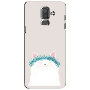 Чехол на тематику: Коты для Samsung Galaxy J8 2018 (J810) (Белый котик)