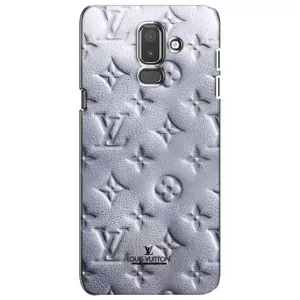 Текстурный Чехол Louis Vuitton для Самсунг J8 (2018) (Белый ЛВ)
