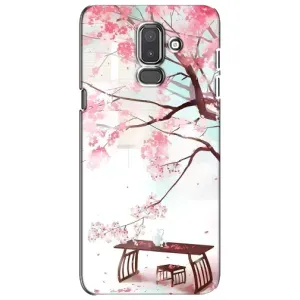 Чехол с принтом САКУРЫ на Samsung Galaxy J8-2018, J810 (Чайная церемония)