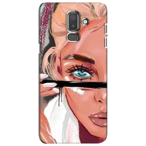 Силиконовый Чехол на Samsung Galaxy J8-2018, J810 с картинкой Стильных Девушек (Девушка и ресницы)