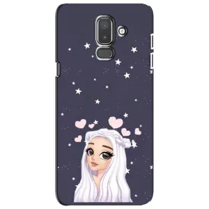 Чехол Стильные девушки на Samsung Galaxy J8-2018, J810 (Девушка и сердечки)