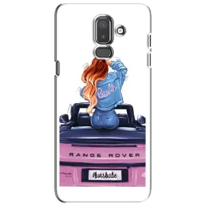 Силиконовый Чехол на Samsung Galaxy J8-2018, J810 с картинкой Стильных Девушек (Девушка на машине)