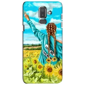 Чехол Стильные девушки на Samsung Galaxy J8-2018, J810 (Девушка на поле)