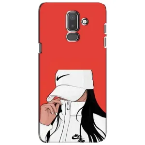 Силиконовый Чехол на Samsung Galaxy J8-2018, J810 с картинкой Стильных Девушек (Девушка Nike)