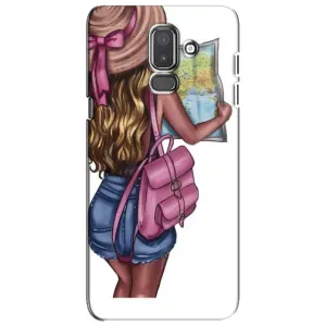 Чехол Стильные девушки на Samsung Galaxy J8-2018, J810 (Девушка Путешественник)