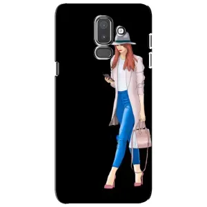 Чехол с картинкой Модные Девчонки Samsung Galaxy J8-2018, J810 (Девушка со смартфоном)