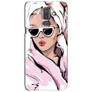 Чехол с картинкой Модные Девчонки Samsung Galaxy J8-2018, J810 (Девушка в халате)