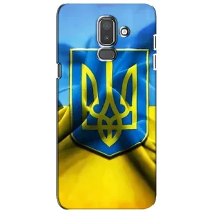 Чехол с картинкой (Патриотический ГЕРБ) на Samsung Galaxy J8-2018, J810 (Герб и Флаг Украины)