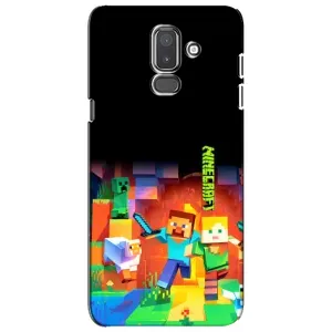 Чехлы для Samsung Galaxy J8-2018, J810 (Персонажи Майн Крафт) (Герой Майнкрафт)
