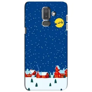 Силиконовый бампер на рождество для Samsung Galaxy J8-2018, J810 (Город в снегу)