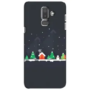 Силиконовый бампер на рождество для Samsung Galaxy J8-2018, J810 (Город зимний)