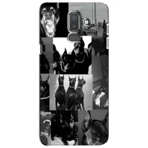 Чехол ДОБЕРМАН для Samsung Galaxy J8-2018, J810 (Коллаж Доберман)