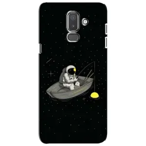 Силиконовый Чехол с принтом "Космонавты" на Samsung Galaxy J8-2018, J810 (Космонавт на рыбалке)