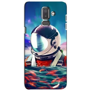 Силиконовый Чехол с принтом "Космонавты" на Samsung Galaxy J8-2018, J810 (Космонавт в воде)